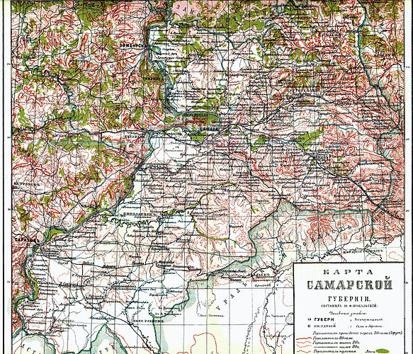 Карта ставропольского уезда самарской губернии