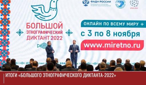 Итоги «Большого этнографического диктанта-2022» Итоги «Большого этнографического диктанта-2022»