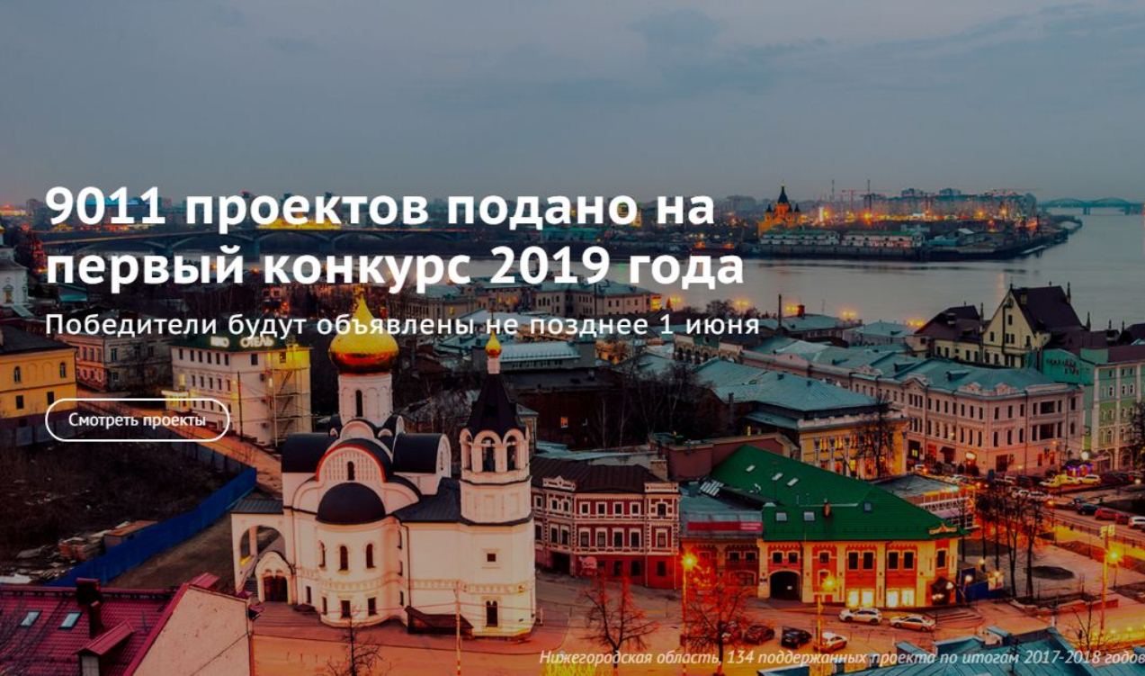От Самарской области на первый в 2019 году конкурс президентских грантов подано более 100 проектов От Самарской области на первый в 2019 году конкурс президентских грантов подано более 100 проектов